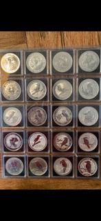 Complete verzameling Kookaburra’s + platina Kookaburra’s, Ophalen, Setje, Zilver, Overige landen