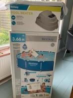 Bestway zwembad nieuw 3,66m met pool heater, 80 tot 120 cm, Rond, Ophalen of Verzenden, Opzetzwembad
