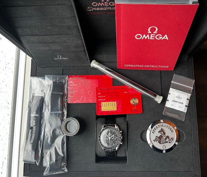 Omega Speedmaster Moonwatch 311.33.42.30.001 - Full Set 2018, Sieraden, Tassen en Uiterlijk, Horloges | Heren, Zo goed als nieuw
