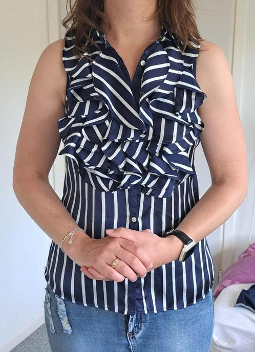 Mooie Polo Ralph Lauren dames top blauw witte streep Maat S, Kleding | Dames, Tops, Zo goed als nieuw, Maat 36 (S), Blauw, Zonder mouw