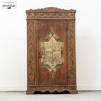 Antieke beschilderde landelijke brocante bruidskast uit 1795, Huis en Inrichting, Kasten | Kledingkasten, Ophalen, Gebruikt, Grenenhout