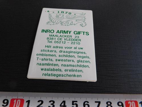 sticker Leger INRO Army Cifts  Vledder  Maalacker 23 *, Verzamelen, Stickers, Zo goed als nieuw, Bedrijf of Vereniging, Ophalen