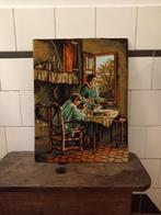 oud borduurwerk het diner, Frankrijk brocante antiek vintage, Ophalen