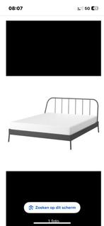 IKEA metalen bed frame 140 bij 200 kopardal, Huis en Inrichting, Slaapkamer | Bedden, Ophalen, Gebruikt, Wit, Tweepersoons