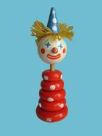 Clown~Vintage Houten Stapelclown~Ronde Stapelbare blokken, Kinderen en Baby's, Speelgoed | Houten speelgoed, Ophalen of Verzenden