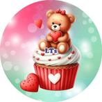 L283 ouwel beertje cupcake 20x4,7cm eetbaar papier prints, Ophalen of Verzenden, Nieuw, Cupcakes, Versiering