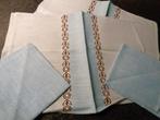 2 linnen serveten met onderleggers nieuw, Antiek en Kunst, Antiek | Kleden en Textiel, Ophalen of Verzenden