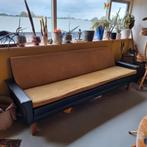 Vintage gele ribstof bank, Huis en Inrichting, Ophalen