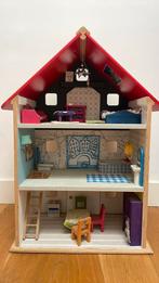 Poppenhuis gemeubileerd. Hout, Ophalen, Gebruikt, Poppenhuis