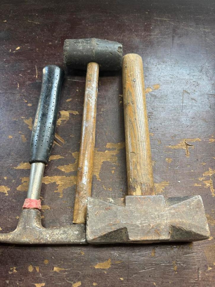 Set van 3 gebruikte hamers, Doe-het-zelf en Verbouw, Gereedschap | Handgereedschap, Gebruikt, Ophalen of Verzenden