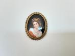 PRACHTIGE VINTAGE BROCHE MET LIMOGE FRANCO STEEN, Sieraden, Tassen en Uiterlijk, Ringen, Ophalen of Verzenden, Zo goed als nieuw