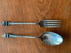 Oud kinderbestek - Lepel en Vork, Antiek en Kunst, Antiek | Bestek, Ophalen of Verzenden