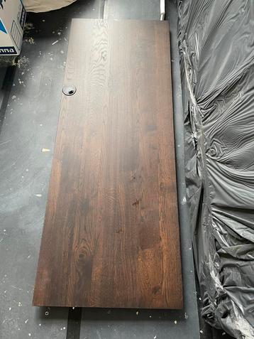 Zwevende bureauplank - prachtig massief donkerhouten beschikbaar voor biedingen