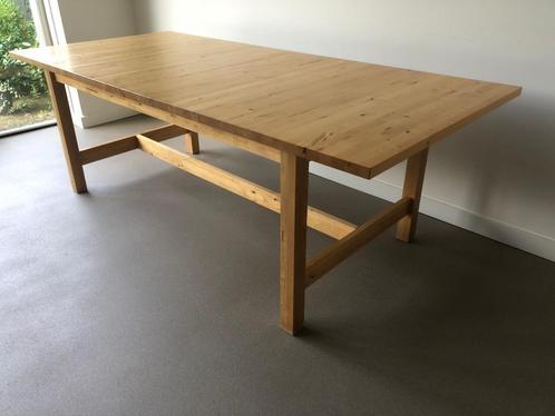 IKEA NORDEN Uitschuiftafel 220/266x100x75 massief berken, Huis en Inrichting, Tafels | Eettafels, Gebruikt, 100 tot 150 cm, 200 cm of meer