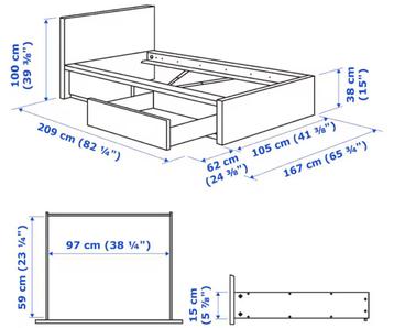 1 persoons bed MALM, IKEA 90*200 - afbeelding 5