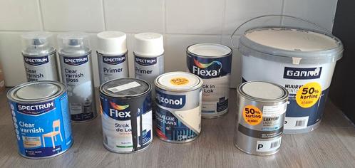 Verf en lak, flexa, wijzenol, gamma, spectrum, Doe-het-zelf en Verbouw, Verf, Beits en Lak, Zo goed als nieuw, Lak, Minder dan 5 liter