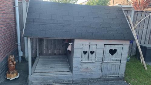 Houten waterdicht speelhuis met overdekte zandbak, Kinderen en Baby's, Speelgoed | Buiten | Speelhuisjes, Gebruikt, Hout, Ophalen
