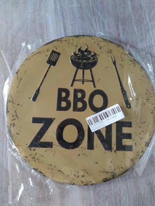 BBQ Zone Metalen Plaat (Bord Muur Decor Barbecue Retro), Huis en Inrichting, Woonaccessoires | Wanddecoraties, Nieuw, Verzenden