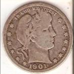 USA, 1 quarter dollar, 1901, zilver, Postzegels en Munten, Munten | Amerika, Zilver, Ophalen of Verzenden, Losse munt, Noord-Amerika