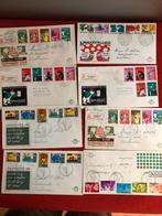 1e dag enveloppen kinderpostzegels, diverse jaren, Postzegels en Munten, Postzegels | Eerstedagenveloppen, Verzenden, Beschreven