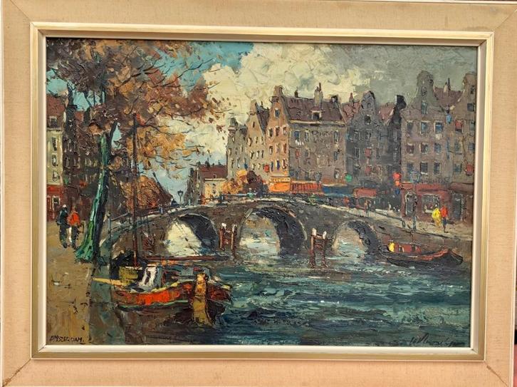 Schilderij Clement van Vlaardingen Amsterdam, Antiek en Kunst, Kunst | Schilderijen | Klassiek, Ophalen of Verzenden