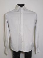 Wit overhemd met blauwe ruitjes van Suitsupply, Verzenden, Zo goed als nieuw, Wit, Halswijdte 39/40 (M)