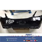 W205 C63 AMG Achterbumper Mercedes C Klasse zwart wit grijs, Gebruikt, -, Ophalen of Verzenden, Achter
