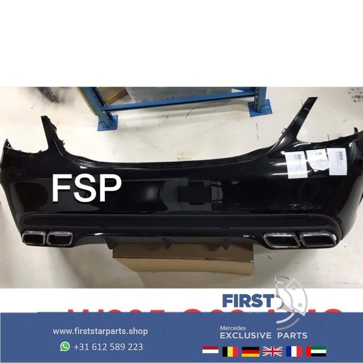 W205 C63 AMG Achterbumper Mercedes C Klasse zwart wit grijs, Auto-onderdelen, Carrosserie en Plaatwerk, Bumper, Mercedes-Benz
