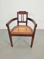 Stoel Jugendstil rotan webbing eiken koper ’20 Art deco