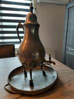 Oude Tinnen Kraantjeskan met Dienblad, Antiek en Kunst, Antiek | Tin, Ophalen