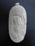 Handgesneden Adelaar Hanger Buffelbeen & 925 Zilver LIO-523, Verzenden