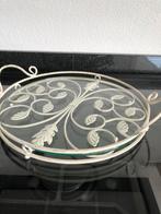 Brocant Dienblad IJzer met Glas, Ophalen of Verzenden