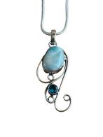 Larimar & Topaas Edelsteen Ketting - Handgemaakt, Sieraden, Tassen en Uiterlijk, Met edelsteen, Blauw, Nieuw, Ophalen of Verzenden