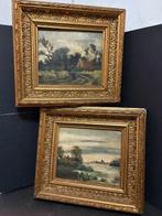2 Schilderijen van H.Ros, Antiek en Kunst, Kunst | Schilderijen | Klassiek, Ophalen of Verzenden