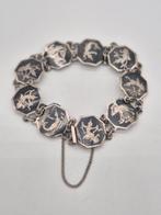 Vintage Siam Sterling Zilveren Armband, Gebruikt, Verzenden, Met bedels of kralen, Zilver