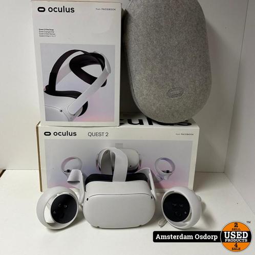 Oculus Quest 2 64GB + Elite strap + case | nette staat, Spelcomputers en Games, Virtual Reality, Gebruikt