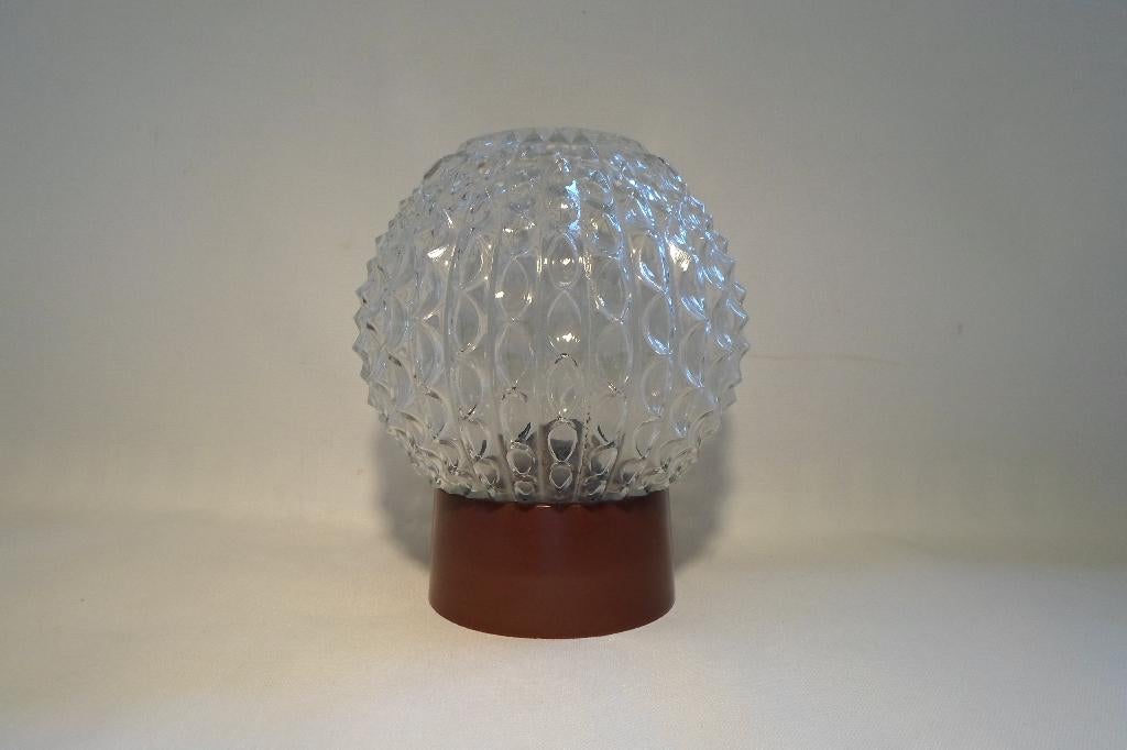 Vintage Plafond Lamp Glas Bakeliet, Ophalen of Verzenden, Zo goed als nieuw, Glas, Vintage Design