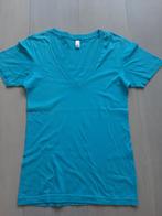 American Apparel aqua blauwe Deep V-neck t-shirt maat XS, Blauw, Ophalen of Verzenden, Zo goed als nieuw, American Apparel