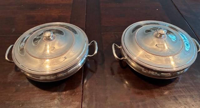 Dekschalen verzilverd, Antiek en Kunst, Antiek | Servies los, Ophalen of Verzenden