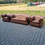 Originele Chesterfield bank + 2 fauteuils en GRATIS BEZORGD