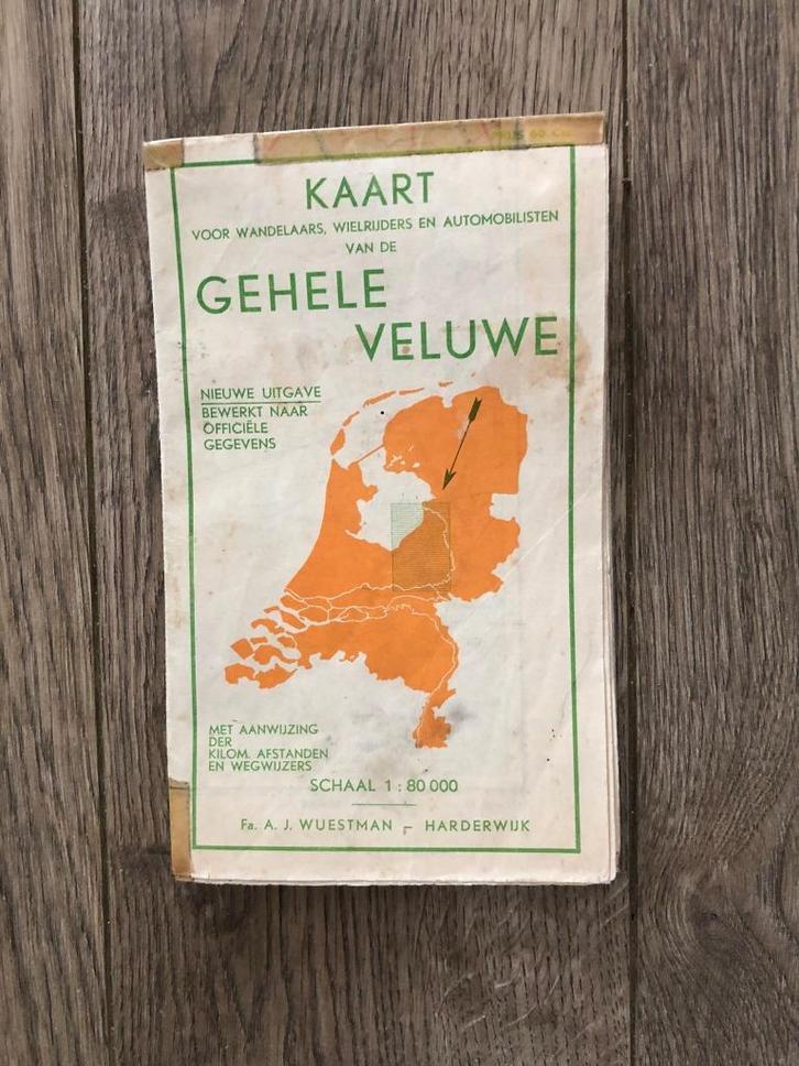 Oude plattegrond van de gehele Veluwe, Boeken, Atlassen en Landkaarten, Gelezen, Landkaart, Nederland, 1800 tot 2000, Ophalen of Verzenden