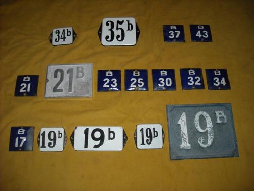 huisnummer 17b 18b 19b 21b 23b 25b 30b 32b 34b 35b 37b 43b b, Antiek en Kunst, Antiek | Emaille, Ophalen of Verzenden