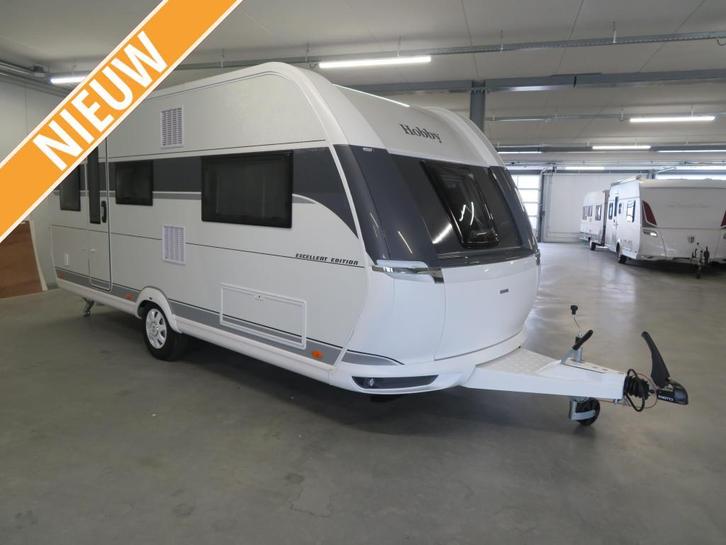 Hobby Excellent Edition 495 UL + Gratis Mover, Caravans en Kamperen, Caravans, tot en met 2, 1000 - 1250 kg, Rondzit, Hobby, 2 aparte bedden