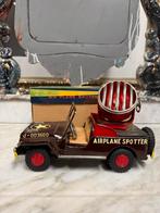 Vintage Blikken Speelgoed Vliegtuig Spotter Jeep met Doos, Antiek en Kunst, Ophalen