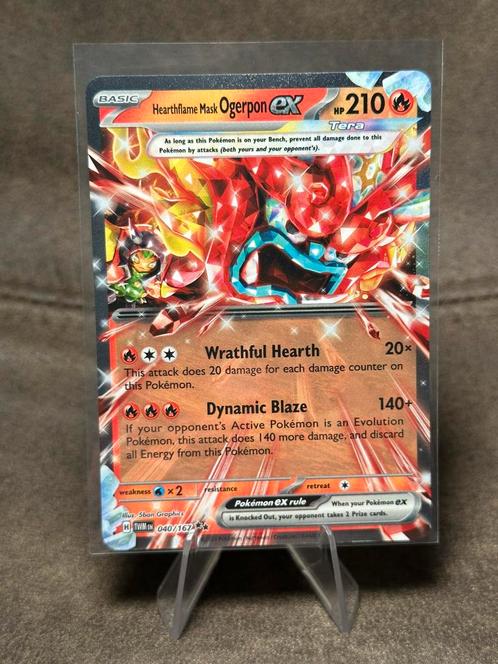 Hearthflame Mask Ogerpon Ex #40 040/167  Twilight Masquerade, Hobby en Vrije tijd, Verzamelkaartspellen | Pokémon, Zo goed als nieuw