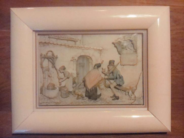 Anton Pieck Schilderijtje, Antiek en Kunst, Kunst | Schilderijen | Abstract, Ophalen of Verzenden