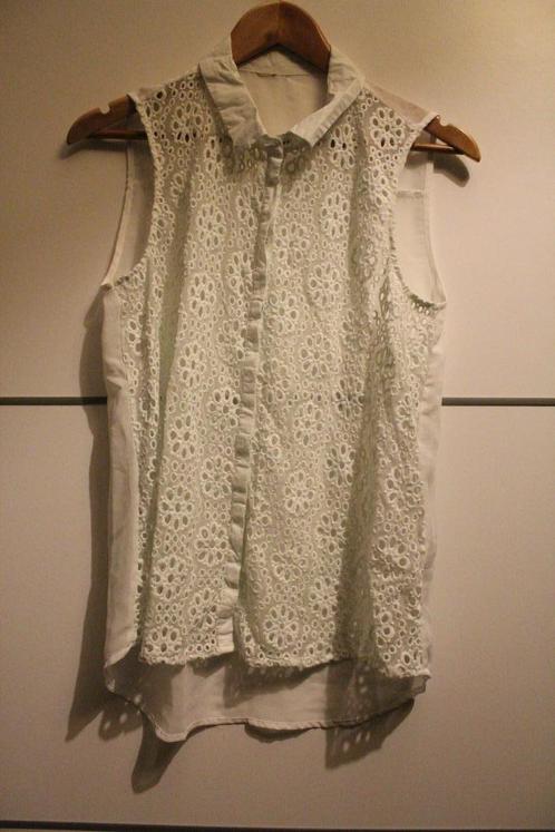 Dameskleding top Medium, Kleding | Dames, Tops, Gedragen, Maat 38/40 (M), Wit, Zonder mouw, Ophalen of Verzenden
