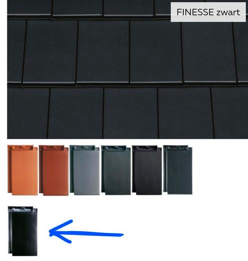 Dakpannen vlak  344 stuks DOMINO Finesse zwart 28 m², Doe-het-zelf en Verbouw, Dakpannen en Dakbedekking, Nieuw, Dakpannen, Steen of Klei