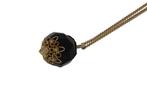 Antieke git kraal zeeland ketting hanger 14k goud filigrain