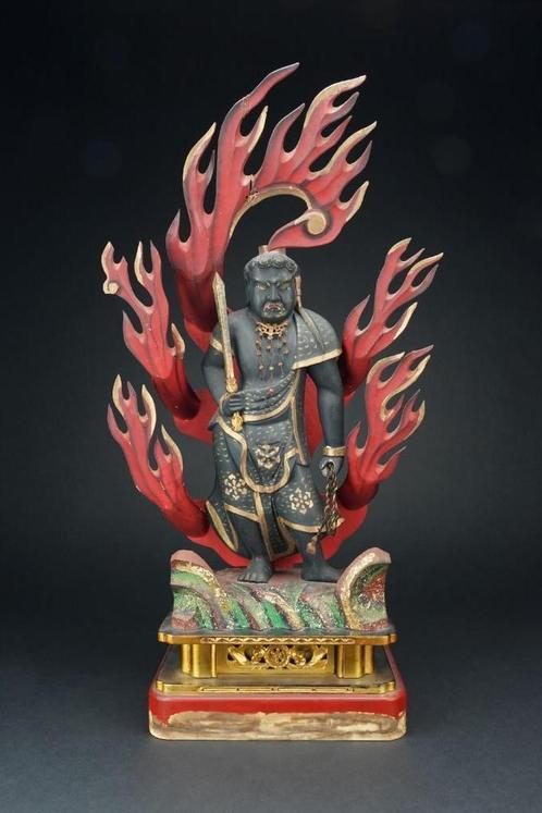 Japanse Boeddha Fudo Myo, Antiek en Kunst, Kunst | Beelden en Houtsnijwerken, Ophalen of Verzenden
